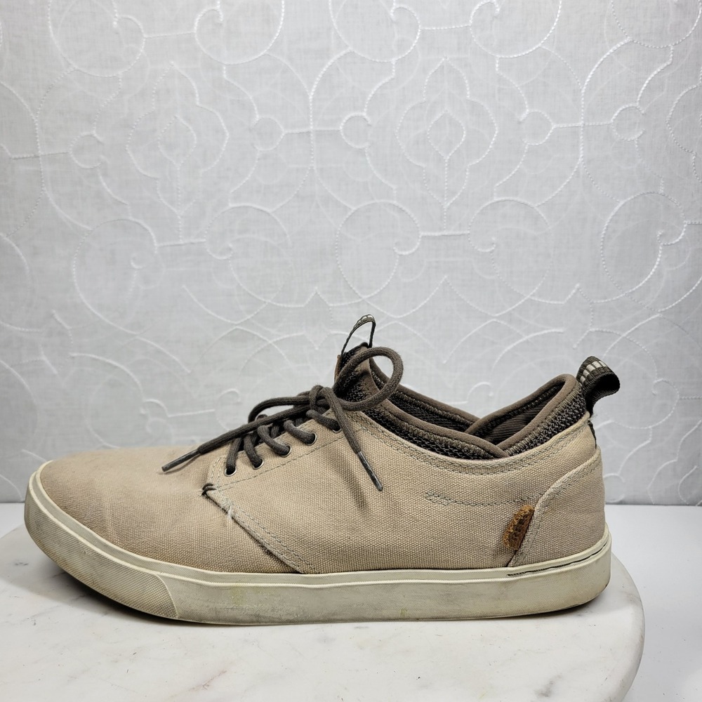 Reef Discovery Trainers Sneakers Mens 11 Tan Canvas Lace Up Low Top Casual Beach